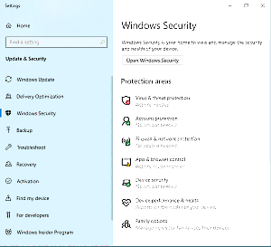 Open Windows Anti-Virus Settings Step #1