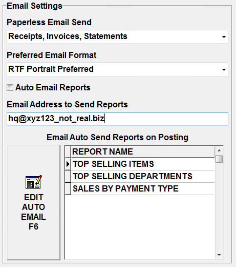 Plexis POS Automatic Email Settings