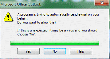 Microsoft Office Outlook Security Message